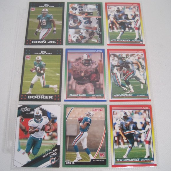 Lot Of 9 NFL Miami Dolphins Player Cards - Picture 1 of 12